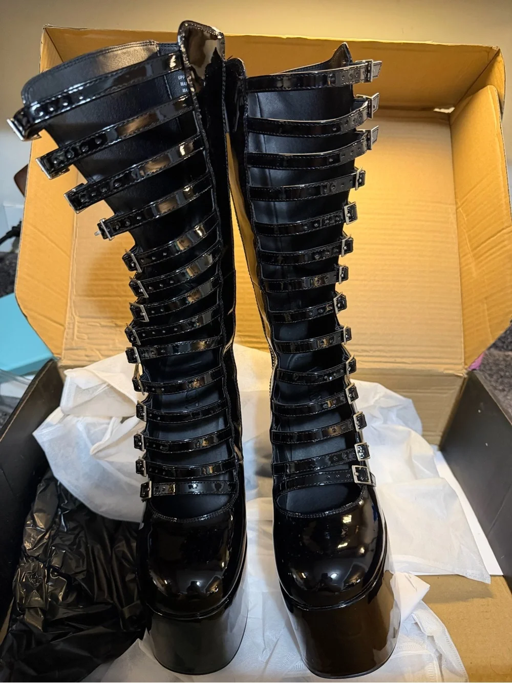 Hardcore Dazzle Platform Boots - Widow